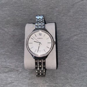 Silver Fossil Watch